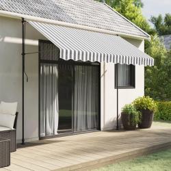 Tissu de remplacement de cantonni&egrave;re d'auvent anthracite blanc alsavelo