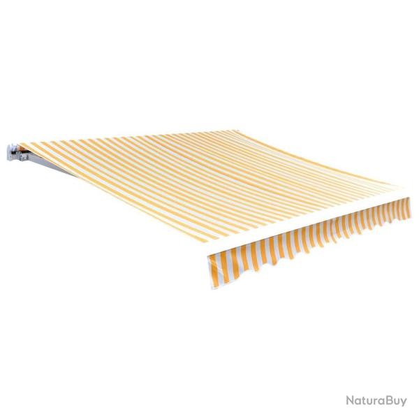 Tissu d'auvent Jaune tournesol/blanc 3x2,5 m (cadre non inclus) alsavelo