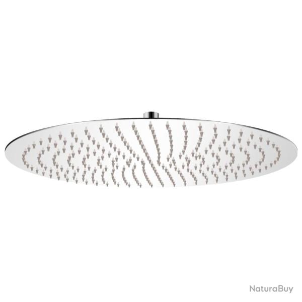 T�te de douche plongeante ronde en acier inoxydable 50 cm