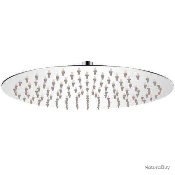 T�te de douche plongeante ronde en acier inoxydable 30 cm