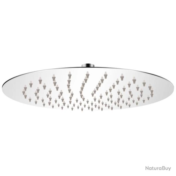 T�te de douche plongeante ronde en acier inoxydable 25 cm