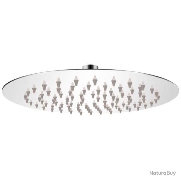 T�te de douche plongeante ronde en acier inoxydable 20 cm alsavelo