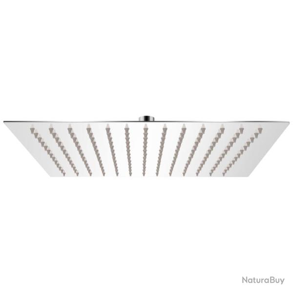 T�te de douche plongeante carr�e en acier inoxydable 30x30 cm