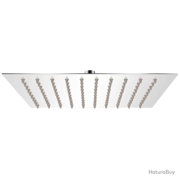 T�te de douche plongeante carr�e en acier inoxydable 20x20 cm