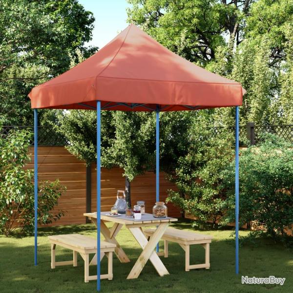 Tente rception pliable escamotable terre cuite 200x200x306 cm alsavelo