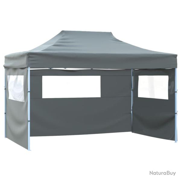 Tente pliable avec 3 parois 3 x 4,5 m Anthracite