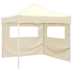 Tente pliable avec 2 parois 3 x 3 m Cr&egrave;me