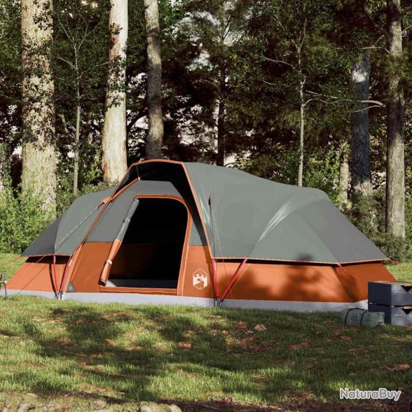 Tente familiale � d�me 9 personnes gris et orange imperm�able