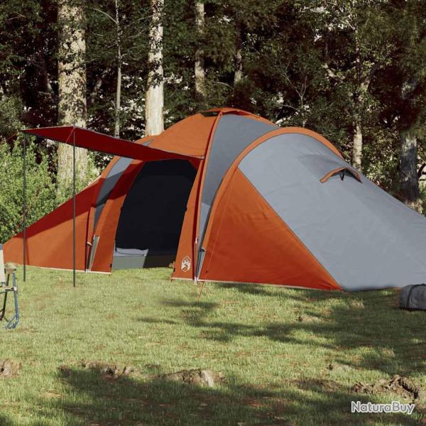 Tente familiale � d�me 6 personnes gris et orange imperm�able