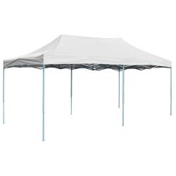 Tente de r&eacute;ception pliable professionnelle 3x6 m Acier Blanc alsavelo