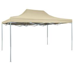 Tente de r&eacute;ception pliable professionnelle 3x4 m Acier Cr&egrave;me
