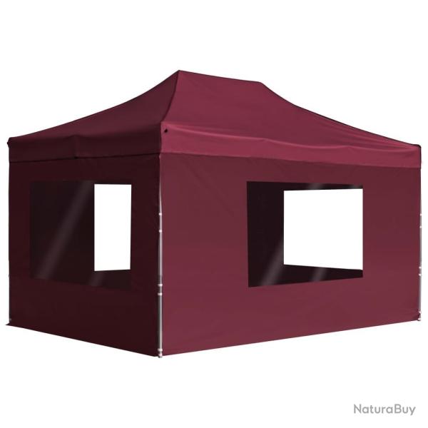 Tente de r�ception pliable et parois Aluminium 4,5x3 m Bordeaux alsavelo