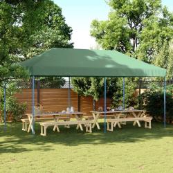 Tente de r&eacute;ception pliable escamotable vert 580x292x315 cm