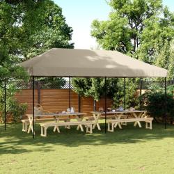 Tente de r&eacute;ception pliable escamotable taupe 580x292x315 cm alsavelo