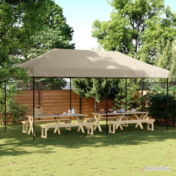 Tente de r�ception pliable escamotable taupe 580x292x315 cm alsavelo