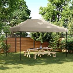Tente de r&eacute;ception pliable escamotable taupe 440x292x315 cm alsavelo