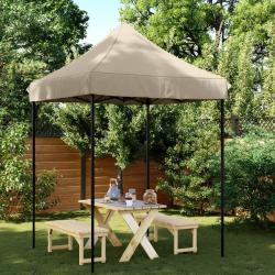 Tente de r&eacute;ception pliable escamotable taupe 200x200x306 cm