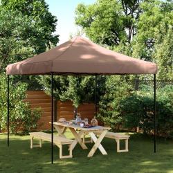 Tente de r&eacute;ception pliable escamotable marron 292x292x315 cm alsavelo