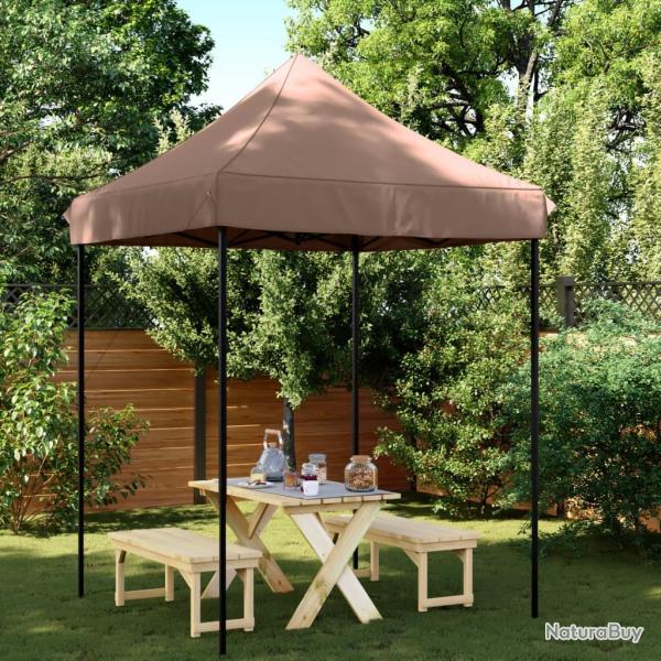 Tente de rception pliable escamotable marron 200x200x306 cm alsavelo