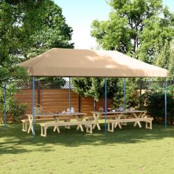 Tente de r&eacute;ception pliable escamotable beige 580x292x315 cm