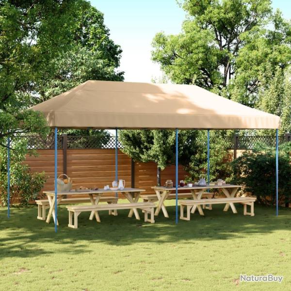 Tente de r�ception pliable escamotable beige 580x292x315 cm alsavelo