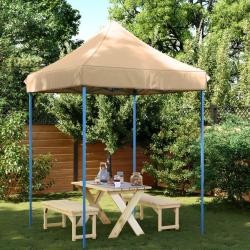 Tente de r&eacute;ception pliable escamotable beige 200x200x306 cm