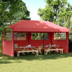 Tente de r&eacute;ception pliable escamotable avec 3 parois lat&eacute;rales