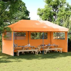Tente de r&eacute;ception pliable escamotable avec 3 parois lat&eacute;rales