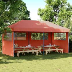 Tente de r&eacute;ception pliable escamotable avec 3 parois lat&eacute;rales