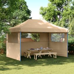 Tente de r&eacute;ception pliable escamotable avec 3 parois lat&eacute;rales