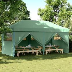 Tente de r&eacute;ception pliable escamotable 4 parois lat&eacute;rales vert