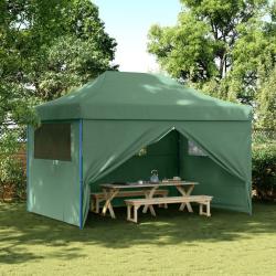 Tente de r&eacute;ception pliable escamotable 4 parois lat&eacute;rales vert