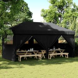 Tente de r&eacute;ception pliable escamotable 4 parois lat&eacute;rales noir
