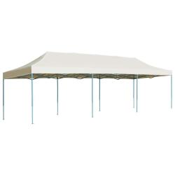 Tente de r&eacute;ception pliable escamotable 3x9 m cr&egrave;me