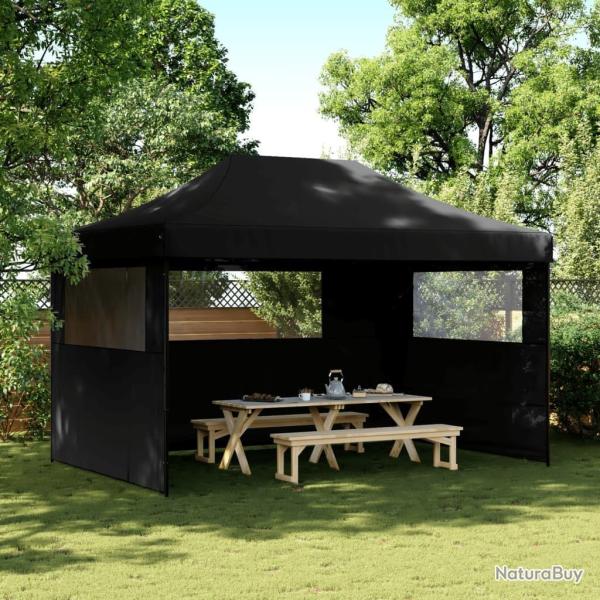 Tente de r�ception pliable escamotable 3 parois lat�rales noir