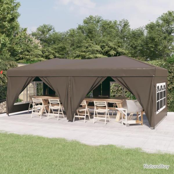 Tente de r�ception pliable avec parois Taupe 3x6 m