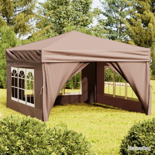 Tente de r�ception pliable avec parois Taupe 3x3 m
