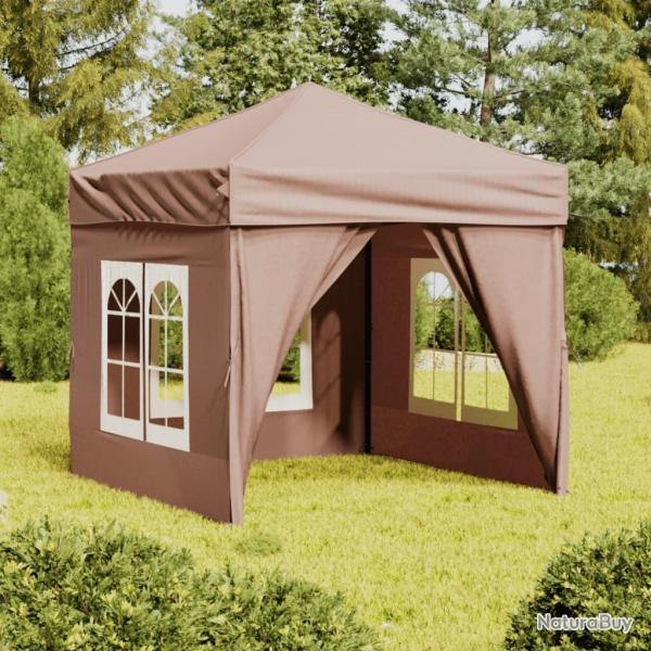 Tente de r�ception pliable avec parois Taupe 2x2 m alsavelo
