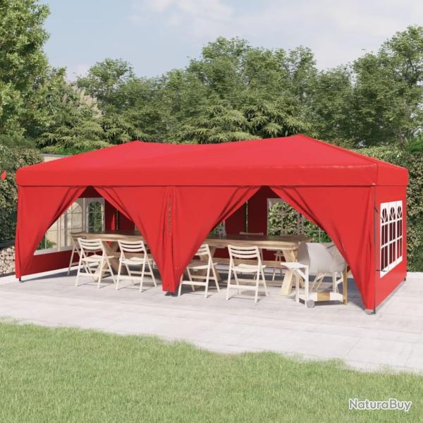 Tente de rception pliable avec parois Rouge 3x6 m alsavelo