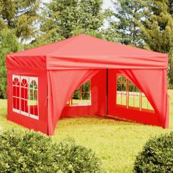 Tente de r&eacute;ception pliable avec parois Rouge 3x3 m