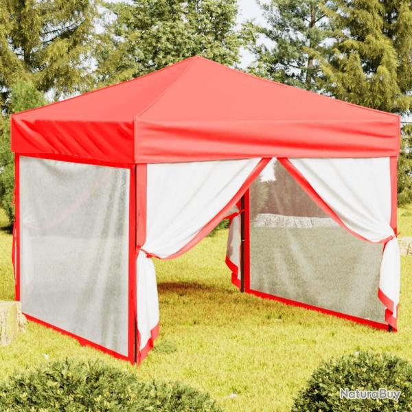 Tente de r�ception pliable avec parois Rouge 3x3 m