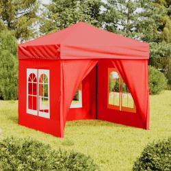 Tente de r&eacute;ception pliable avec parois Rouge 2x2 m