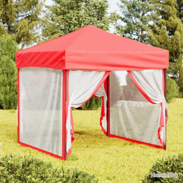 Tente de rception pliable avec parois Rouge 2x2 m alsavelo