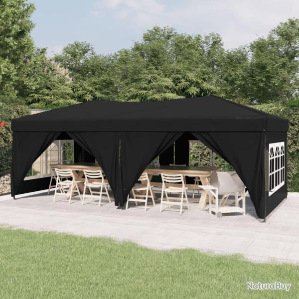 Tente de r�ception pliable avec parois Noir 3x6 m