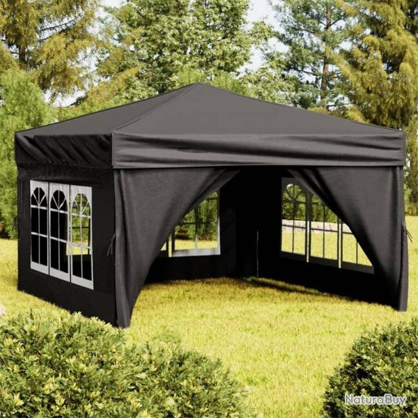 Tente de r�ception pliable avec parois Noir 3x3 m