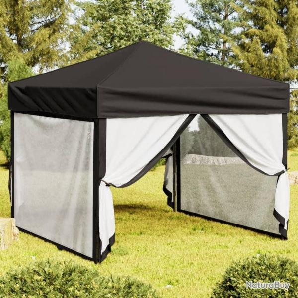 Tente de r�ception pliable avec parois Noir 3x3 m