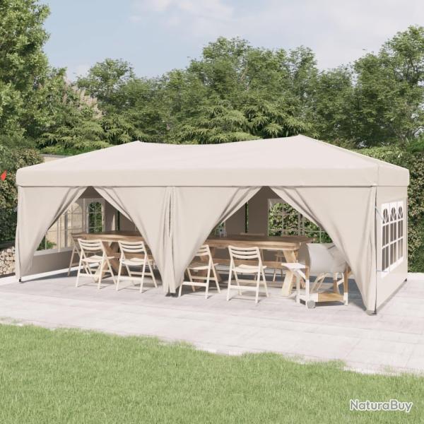 Tente de r�ception pliable avec parois Cr�me 3x6 m