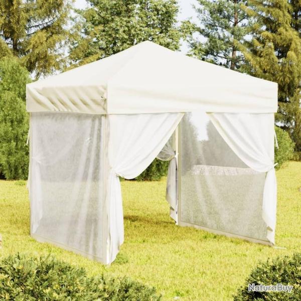Tente de r�ception pliable avec parois Cr�me 2x2 m