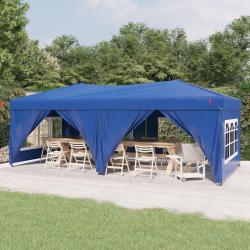 Tente de r&eacute;ception pliable avec parois Bleu 3x6 m alsavelo