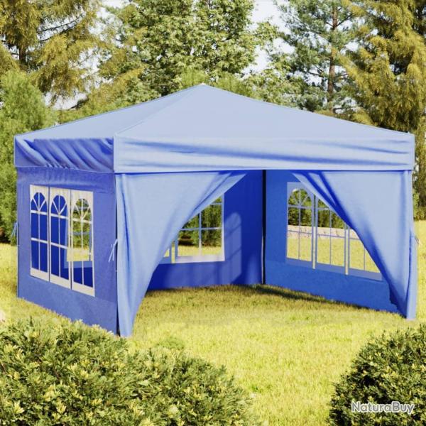 Tente de r�ception pliable avec parois Bleu 3x3 m